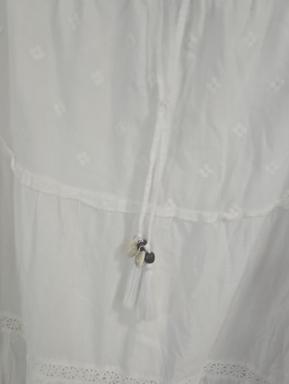 Cynthia Rowley White Tiered Eyelet Maxi Skirt - Picture 4 of 6